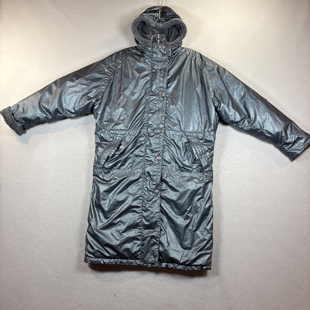 Avalanche Parka Jacket Women's XS X Small Lined Metallic Blue Puffer Full Length